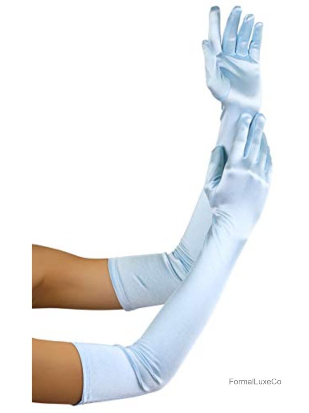 Elegant Chic Satin Opera Length Gloves Formal Evening Wedding One Size